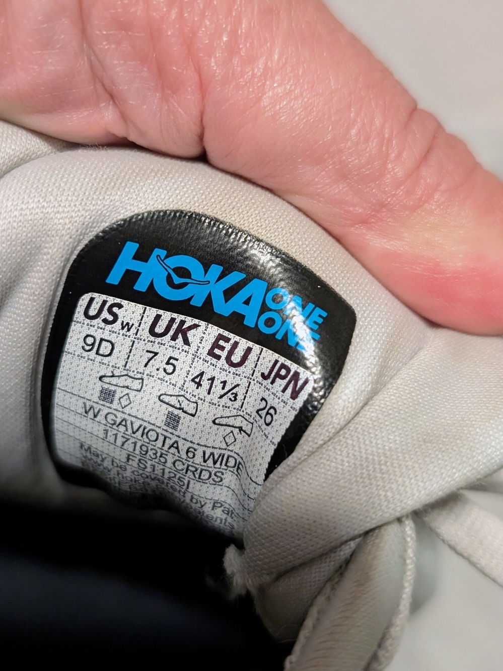 Hoka Gaviota 6 Size 9W. White/Gray with Blue and Red Accents - Picture 5 of 6